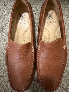 The Oxford Shop Men's Eric Leather Driving Loafers Brown 10.5M